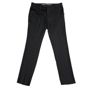 NWOT Milano Braveman Suiting Company Modern Unhemmed Black Dress Pant Sz 38 x 32
